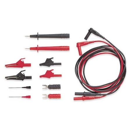 POMONA ELECTRONICS 5673B Electrical DMM Test Lead Kit, Right Angle Banana Plug,