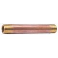 ZORO SELECT 464-060 3/4" MNPT x 6" TBE Red Brass Pipe Nipple Sch 40