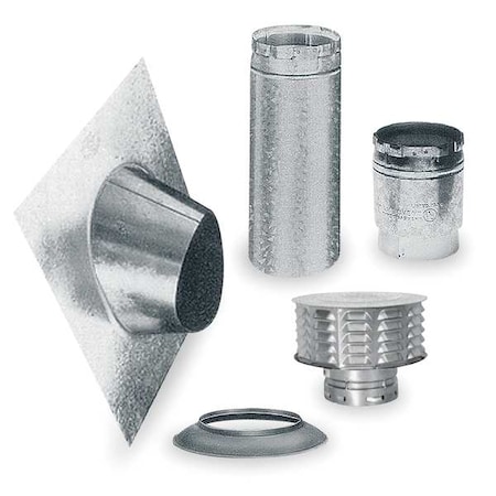 AMERI-VENT 6EK Gas Vent Pipe Kit, Snap Lock, 6 in, Category I