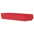 AKRO-MILS 30184RED Shelf Storage Bin, Red, Plastic, 23 5/8 in L x 8 3/8 in W x