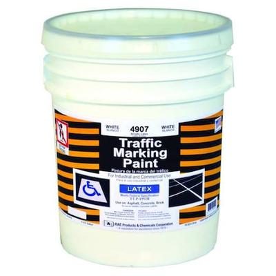 RAE 4907-05 Traffic Zone Marking Paint, 5 gal., White, Latex Acrylic -Based