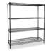 ZORO SELECT 2KPN3 Wire Shelving Unit, 18"D x 60"W x 74"H, 4 Shelves, Black