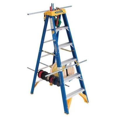 WERNER OBEL06 6 ft Fiberglass Stepladder, 375 lb Capacity