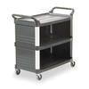 RUBBERMAID COMMERCIAL FG409300BLA Enclosed Service Cart, Plastic, 3 Shelves,