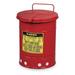 JUSTRITE 09710 Oily Waste Can,21 Gal.,Steel,Red