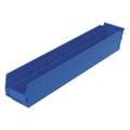 AKRO-MILS 30124BLUE Shelf Storage Bin, 23 5/8 in L, 4 1/8 in W, 4 in H, Blue,