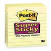 POST-IT 675-6SSCY Super Sticky Notes,4x4 In.,Yellow,PK6