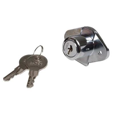 ZORO SELECT 1XRX3 Cabinet and Drawer Dead Bolt Locks, Chrome, 7/8" For Door