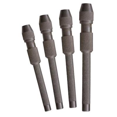 MOODY TOOL 58-0196 Hollow Core Pin Vise Set,0-.187 In,4 Pc