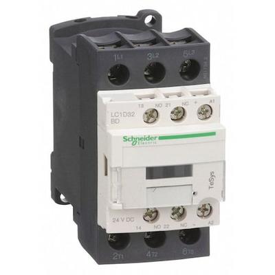 SQUARE D LC1D32BD IEC Magnetic Contactor, 3 Poles, 24 V DC, 32 A, Reversing: No
