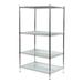 ZORO SELECT 1PGF5 Wire Shelving Unit, 24"D x 48"W x 63"H, 4 Shelves, Chrome