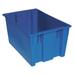 QUANTUM STORAGE SYSTEMS SNT300BL Stack & Nest Container, Blue, Polyethylene, 29