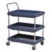 METRO BC2030-3DBL Utility Cart with Deep Lipped Plastic Shelves, High Density