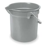 RUBBERMAID COMMERCIAL FG261400GRAY 3 1/2 gal Round Bucket, 11-1/4 in H, 12 in