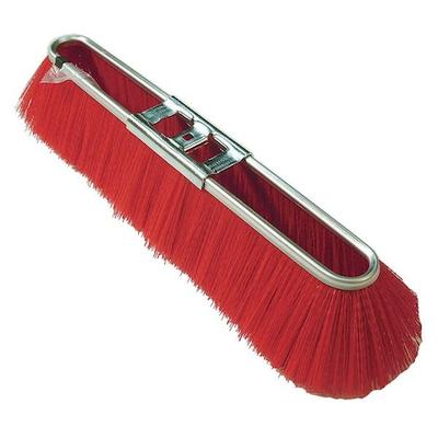 TOUGH GUY 12L033 17 in Sweep Face Push Broom Head, Soft, Synthetic, Red