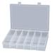 DURHAM MFG LP12-CLEAR Compartment Box with 12 compartments, Plastic, 2-5/16" H