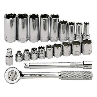 SK PROFESSIONAL TOOLS 4521 3/8" Drive Socket Wrench Set, SAE, 21pcs, Skt Wrch