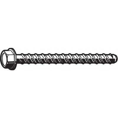 ZORO SELECT U70520.062.0500 Concrete Screw, 5/8" Dia., Hex, 5 in L, Steel Zinc