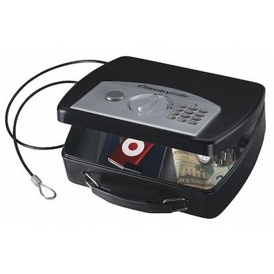 SENTRY SAFE P008E Compact Safe, 0.08 cu ft, 3 lb, Electronic with Delay Mode,