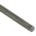 ZORO SELECT 45927 Fully Threaded Stud, 1/4"-20, 3 1/2 in, Stainless Steel, 316,