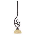 Nuvo Lighting 60043 - 1 Light Old Bronze Tuscan Suede Glass Shade Mini Pendant Light Fixture (60-043)