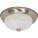 Nuvo Lighting 60198 - 2 Light 13" Round Brushed Nickel Alabaster Glass Shade Ceiling Light Fixture (60-198)