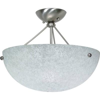 Nuvo Lighting 60132 - 3 Light Brushed Nickel Water Spot Glass Shade Ceiling Light Fixture (60-132)