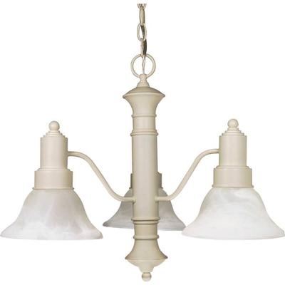 Nuvo Lighting 60196 - 3 Light Textured White Alabaster Glass Bell Shades Chandelier Light Fixture (60-196)