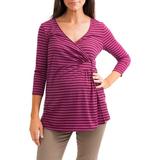 Maternity 3/4 Sleeve Cross Front Top