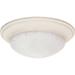 Nuvo Lighting 60287 - 2 Light 14" Round Textured White Alabaster Glass Dome Shade Twist and Lock Ceiling Light Fixture (60-287)