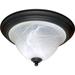 Nuvo Lighting 60383 - 2 Light Textured Flat Black Alabaster Swirl Glass Shade Ceiling Light Fixture (60-383)