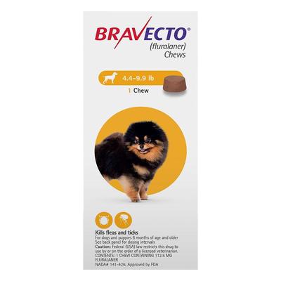 Bravecto For Toy Dogs 4.4 To 9.9 Lbs (Yellow) 1 Chews