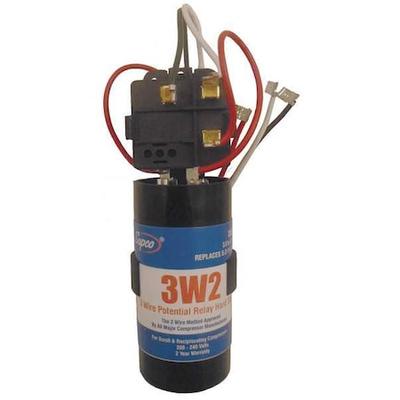 SUPCO 3W2 Hard Start Kit, Potential Relay, Start Capacitor, 208 to 240, Single,