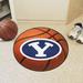 FANMATS NCAA Brigham Young University Basketball 27 in. x 27 in. Non-Slip Indoor Only Mat Synthetics in Blue/Brown/Red | 27 W x 27 D in | Wayfair