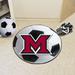 FANMATS NCAA Miami University (OH) Soccer 27 in. x 27 in. Non-Slip Indoor Only Mat Synthetics in Black/Brown/Red | 27 W x 27 D in | Wayfair 95