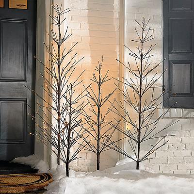 Outdoor Christmas Battery-Operated Outdoor Twig Tree - 4' - Grandin Road