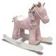 Little Bird Told Me - Pixie & Fluff Pink Rocking Horse, Plush Pink Fabric Coat Ride On Toy & Pink Soft Toy Pony for Girls & Boys