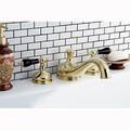 Kingston Brass Duchess Double Handle Deck Mounted Roman Tub Faucet Trim, Ceramic in Yellow | 4.5 H in | Wayfair KS3332PKL