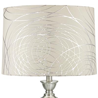 Springcrest Off-White with Silver Circles Drum Shade 15x16x11 (Spider)