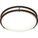 Nuvo Lighting 60909 - 3 Light 17" Round Old Bronze White Plastic Shade Ceiling Light Fixture (60-909)