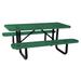 ZORO SELECT 4HUR6 Picnic Table,72" W x62" D,Green