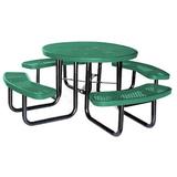 ZORO SELECT 4HUP7 Picnic Table, 46" Dia.,Green