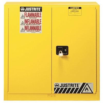 JUSTRITE 893010 Hazardous Material Storage Cabinet, 40 gal, 3 Shelves, Steel,