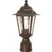 Nuvo Lighting 60995 - 1 Light 14" Old Bronze Clear Seeded Glass Shade Post Lantern Light Fixture (60-995)