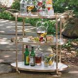 Studio A Home Arbor Bar Cart Glass/Iron/Metal in Yellow | 37.5 H x 41 W x 20 D in | Wayfair 8.82047