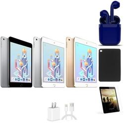 Restored Apple iPad Mini 4 7.9-inch Retina 128GB Latest OS Wi-Fi Only Bundle: Case Pre-Installed Tempered Glass Rapid Charger Bluetooth/Wireless Airbuds By Certified 2 Day Express (Refurbished)