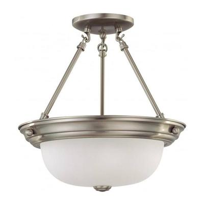 Nuvo Lighting 63245 - 2 Light Brushed Nickel Frosted White Glass Shade Ceiling Light Fixture (60-3245)