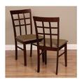 HOME ACCESSORIES INC Tiffany Justin Solid Wood Dining Chair Faux Leather/Wood/Upholstered in Brown | 36 H x 17 W x 16.5 D in | Wayfair