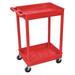 ZORO SELECT RDSTC11RD Utility Cart with Deep Lipped Plastic Shelves, Flat, 2