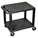 ZORO SELECT WT26 Utility Cart with Lipped Plastic Shelves, Thermoplastic Resin,